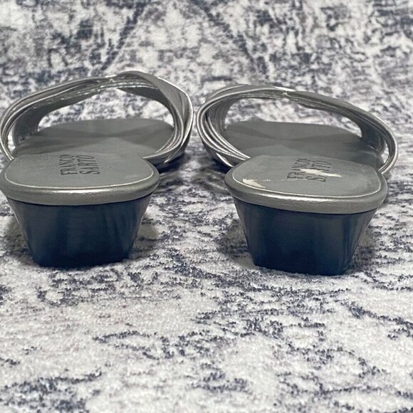 Franco Sarto EMMA Silver Metallic Strappy Mules Sandals Size 7 - Picture 5 of 7